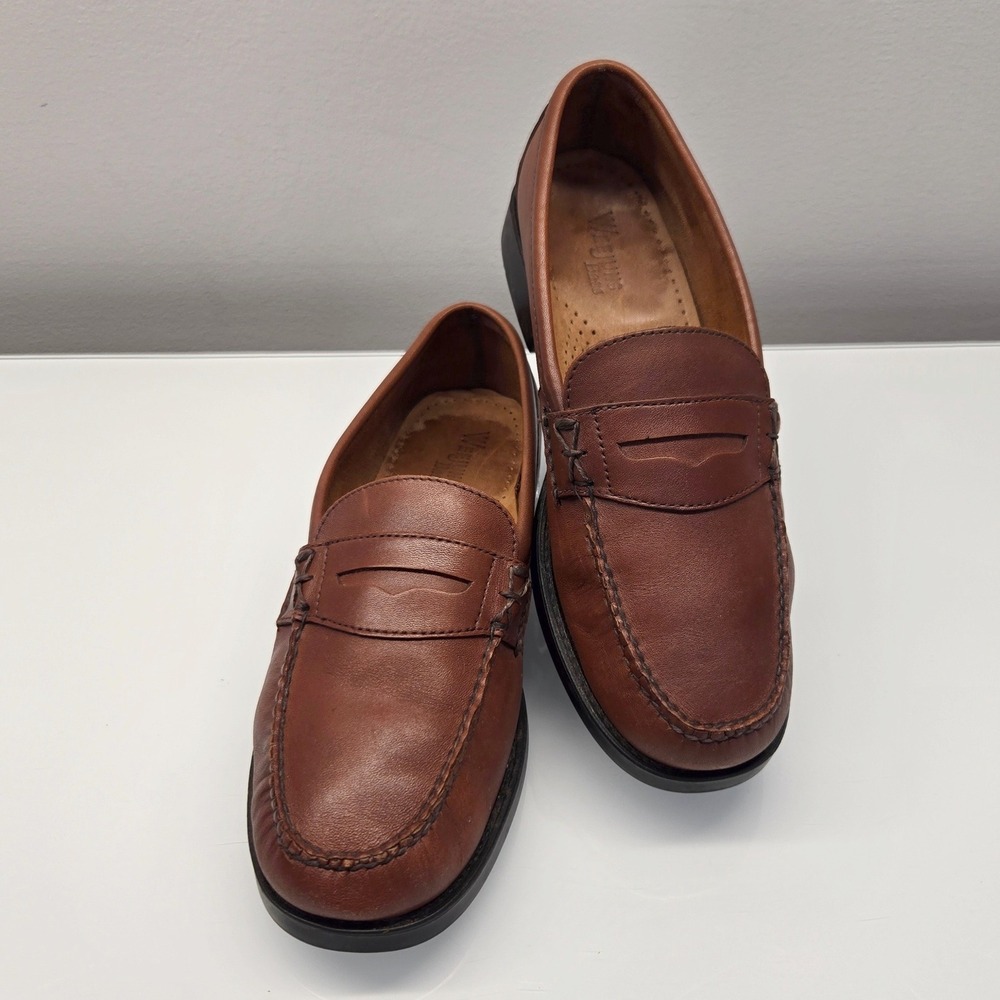 G H Bass Weejuns Katherine II Penny Loafers Womens 9 Cognac Brown Leather Preppy